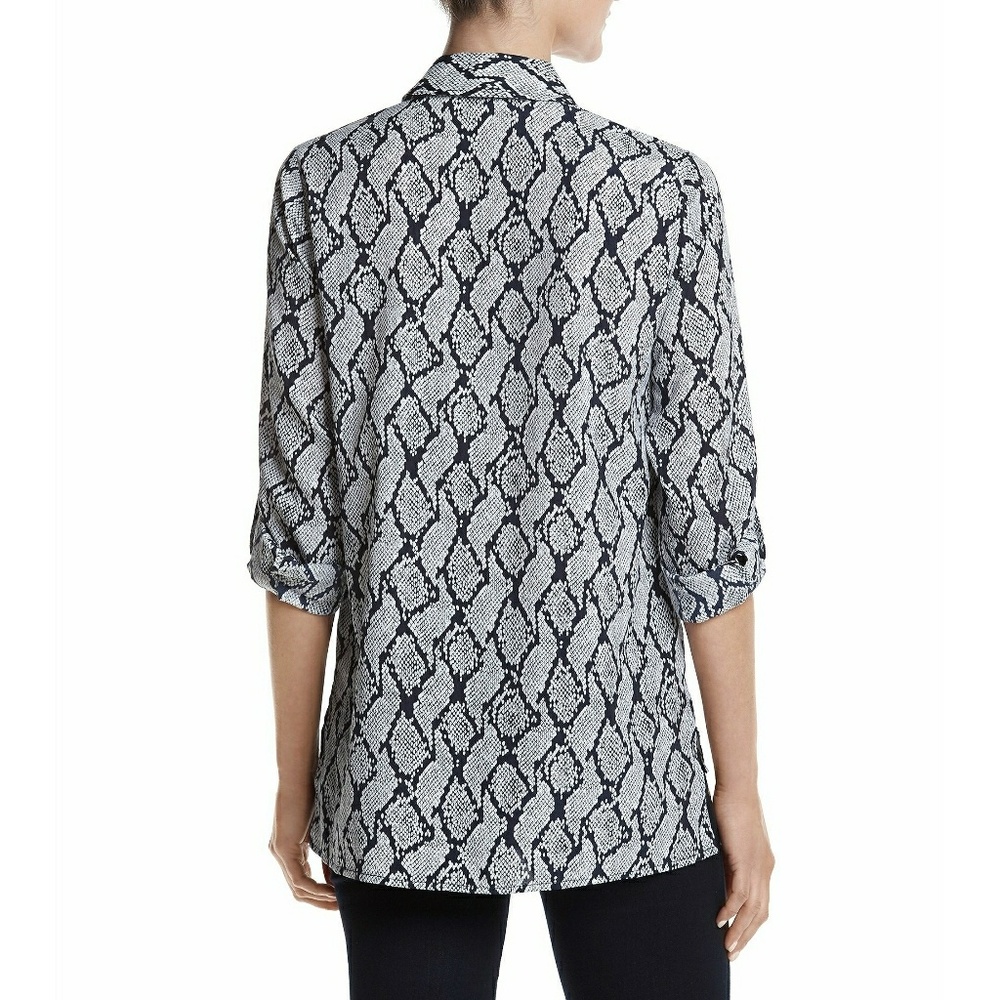 New! MICHAEL KORS Snake Print Shirt Roll-tab - Picture 2 of 4